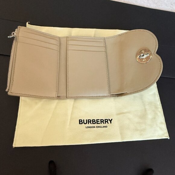 Burberry Women's Chess Hunter Leather Compact Tri-fold Wallet - Picture 7 of 15